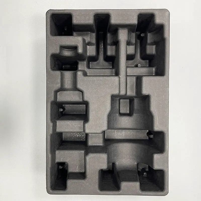 Customizable Eco Friendly High Quality Wet Press Black Molded Pulp Insert Paper Pulp Tray Packing for Jam Jar