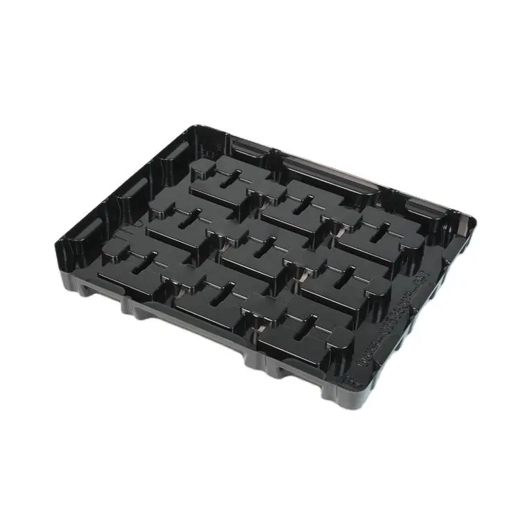 Customized Plastic Blister Tray  Black Packaging clear Plastic Clamshells Blister Abs