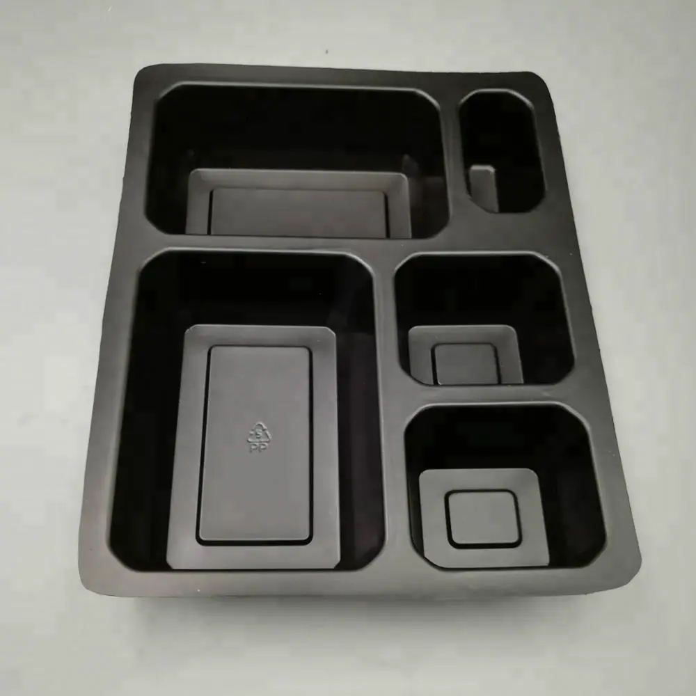 Wholesale Plastic PP Food Tray 5 Compartment Plate Microwave Bento Food Container