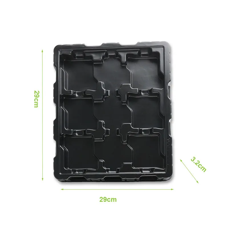 Customized Shape Ps Black Esd Plastic Anti-Static Blister Tray Packing for Cosmetic
