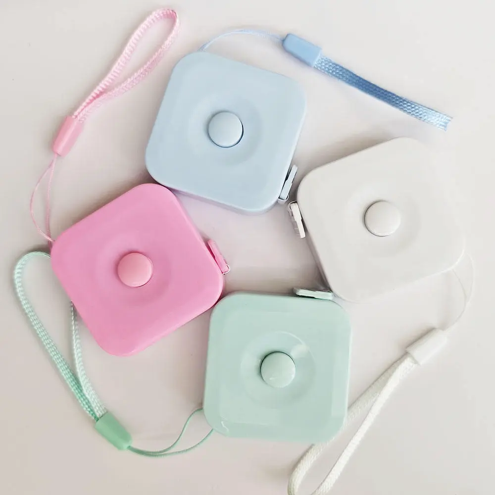 Wholesale Mini Multifunctional 2.0m Tape Measure Square Plastic Belt Measuring Tape Instrument Automatic Expansion Ruler