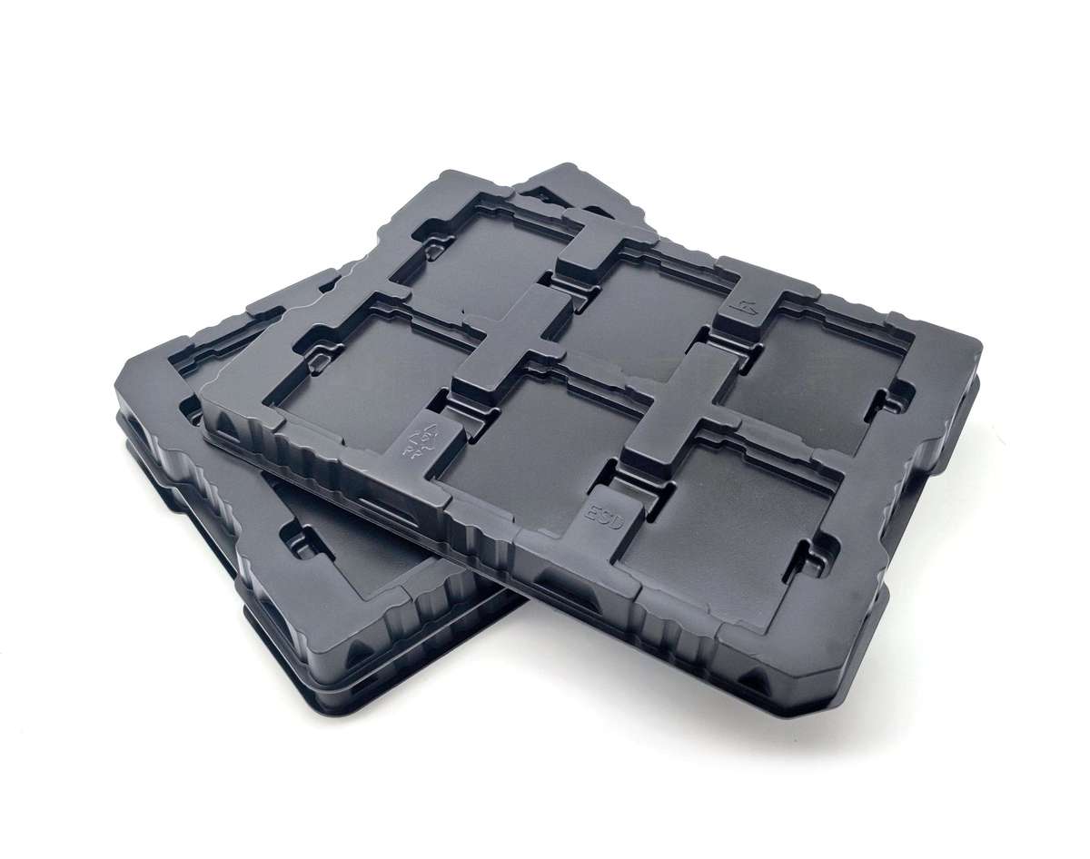 Custom Plastic Antistatic Plastic Tray IC Chip Memory Electronic Components ESD Anti-Static Pcba Circuit Board Electronic Tray