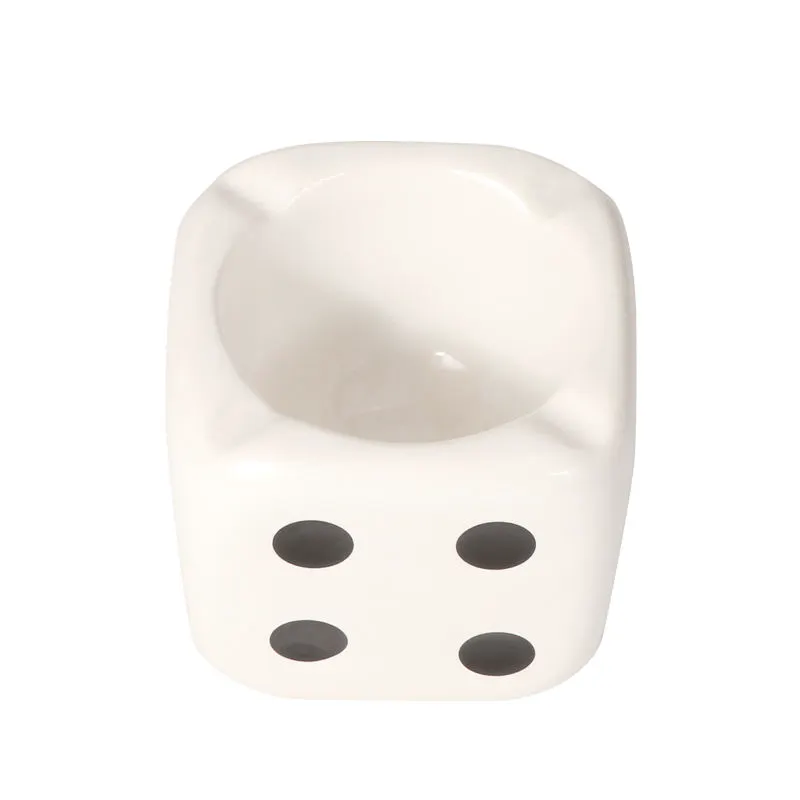 Futeng Wholesale Novelty Custom Cute Shape Cool Creative Cigarette Smoking Porcelain Ceramic Square Dice Ashtray