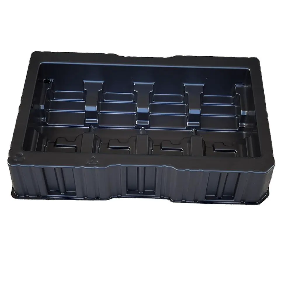 Customized   Plastic  Vacuum Forming Ntistatic Esd Pcb Tray Thermoforming Ps (abs) Black Plastic Blister Tray