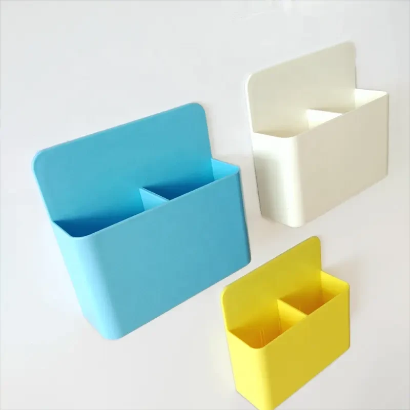 Xinhongchang Office Stationery Organizer Strong Suction Magnet Marker Holder 2 Slot Whiteboard Fridge Magnetic Storage Box