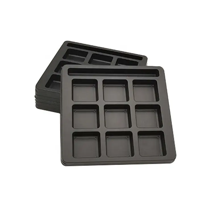Customize Black Cavity Food Plastic Chocolate Insert Tray Packaging