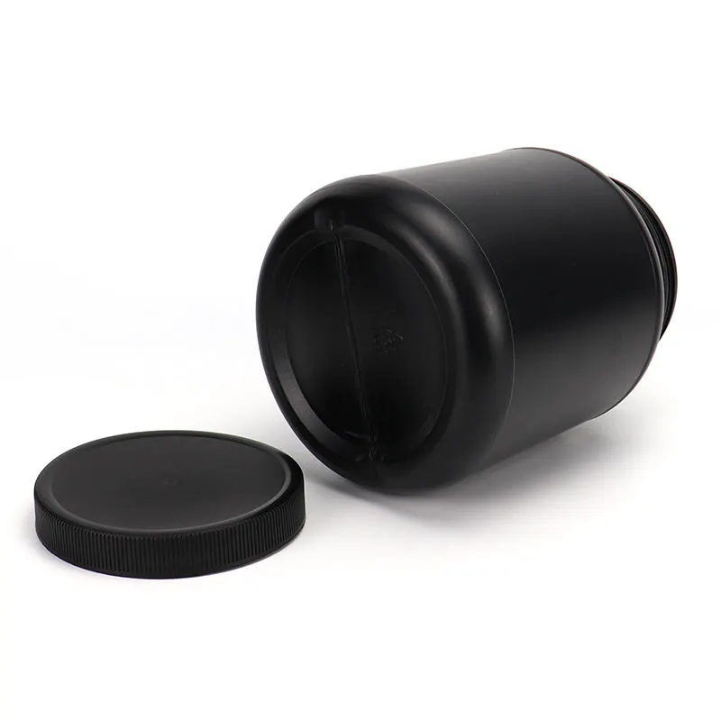 2L 3L 3.5L 4L 5L HDPE Black Albumen Powder Plastic Powdered Milk Vitamin Screw Cap Medication Vials Capsule Pill Bottle