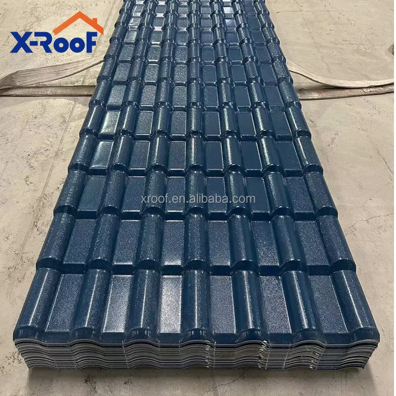 Brick Red Royal 1050 Heat Resistant PVC Roof Tiles Ceiling Panel ASA Synthetic Resin Tiles for Villa Hotel & House Application