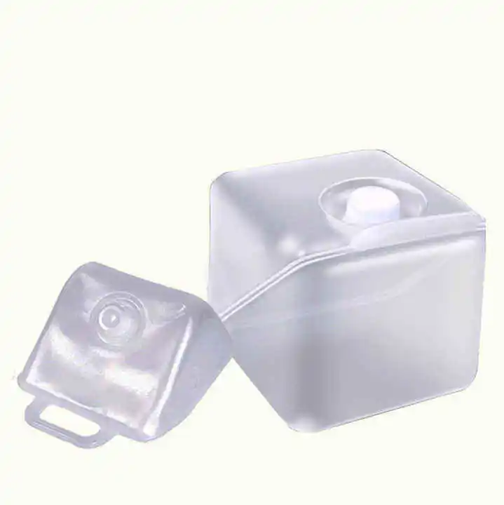 10L/20L Plastic Soft Bucket with Foldable Handle Square Shape Good Seal No Leak Cubitainer Bag in Box Jerry Can Holes