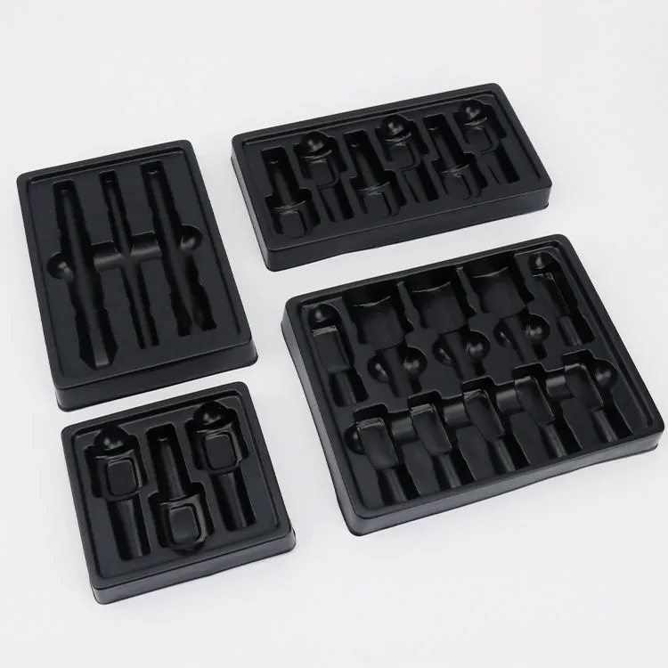 Customized Cosmetic Blister Trays Black Plastic Blister Card Packaging Factory