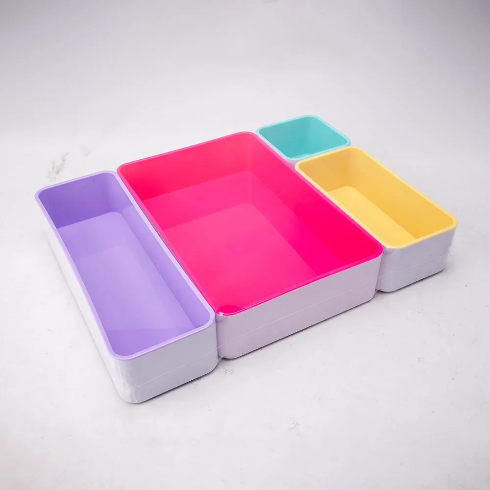 GREENSIDE High Quality Plastic Drawer Organizer Storage Box Cheap Price Multifunctional Rectangle Stationery Case Sample Accept