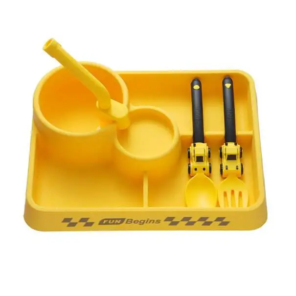 Dinneractive Dining Set for Kid - Toddler Utensils & Toddler Plates - Toddler Forks and Spoons - Kid Plate Set