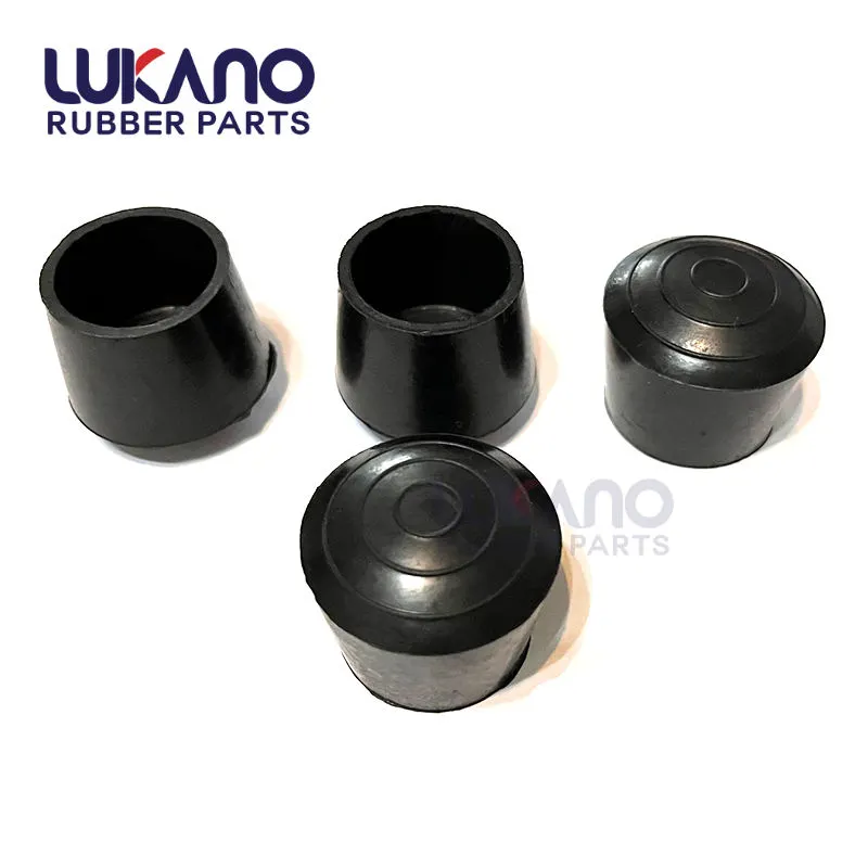 Anti Scratch Custom Black Rubber Chair Feet