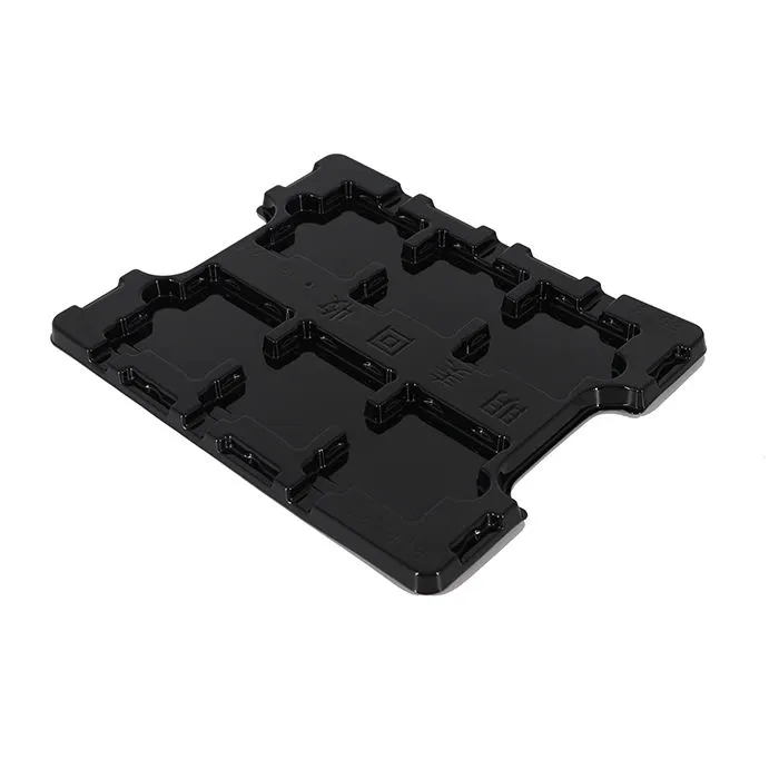 Customized Blister Plastic Insert Black ESD Plastic Grid Tray Multi-Cavity Storage Tray for Electronic Components