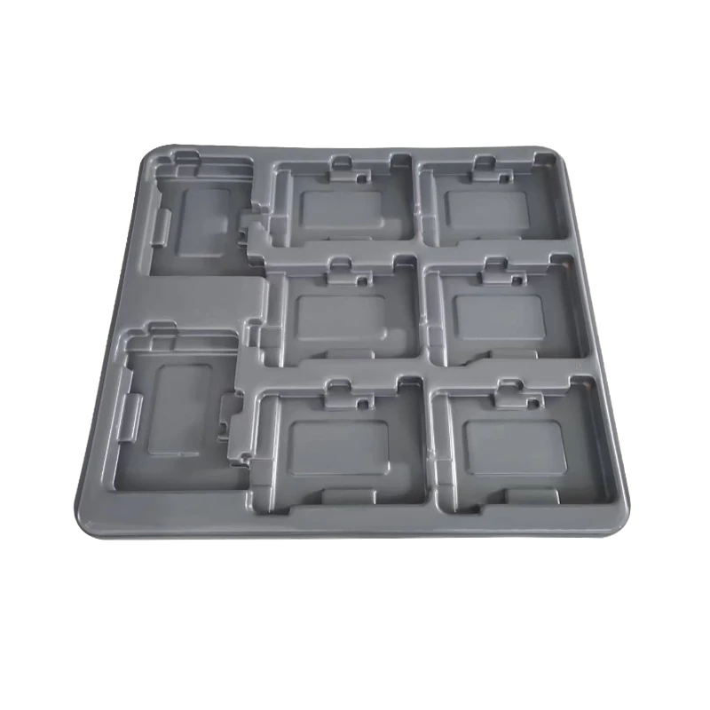 Custom Antistatic Dissipative ESD Plastic Blister Tray Vacuum Forming OEM Parts for Cut-ting