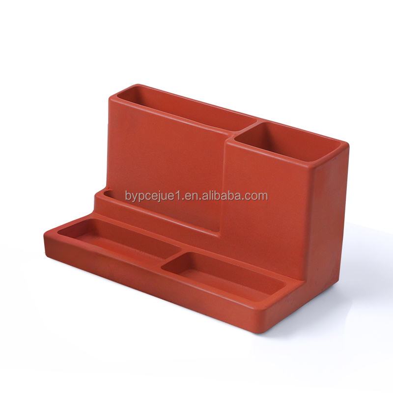 Contemporary Art Deco Desk Organizer Eco-Friendly Concrete Stationery Storage for Home Offices Perfect Sculpture Birthday Gift