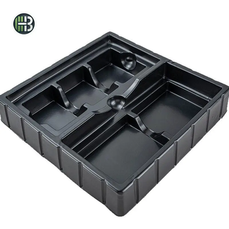 Customized Black PS Plastic Blister Process Tray Vacuum-Formed Inner Packaging Box for Game Cards
