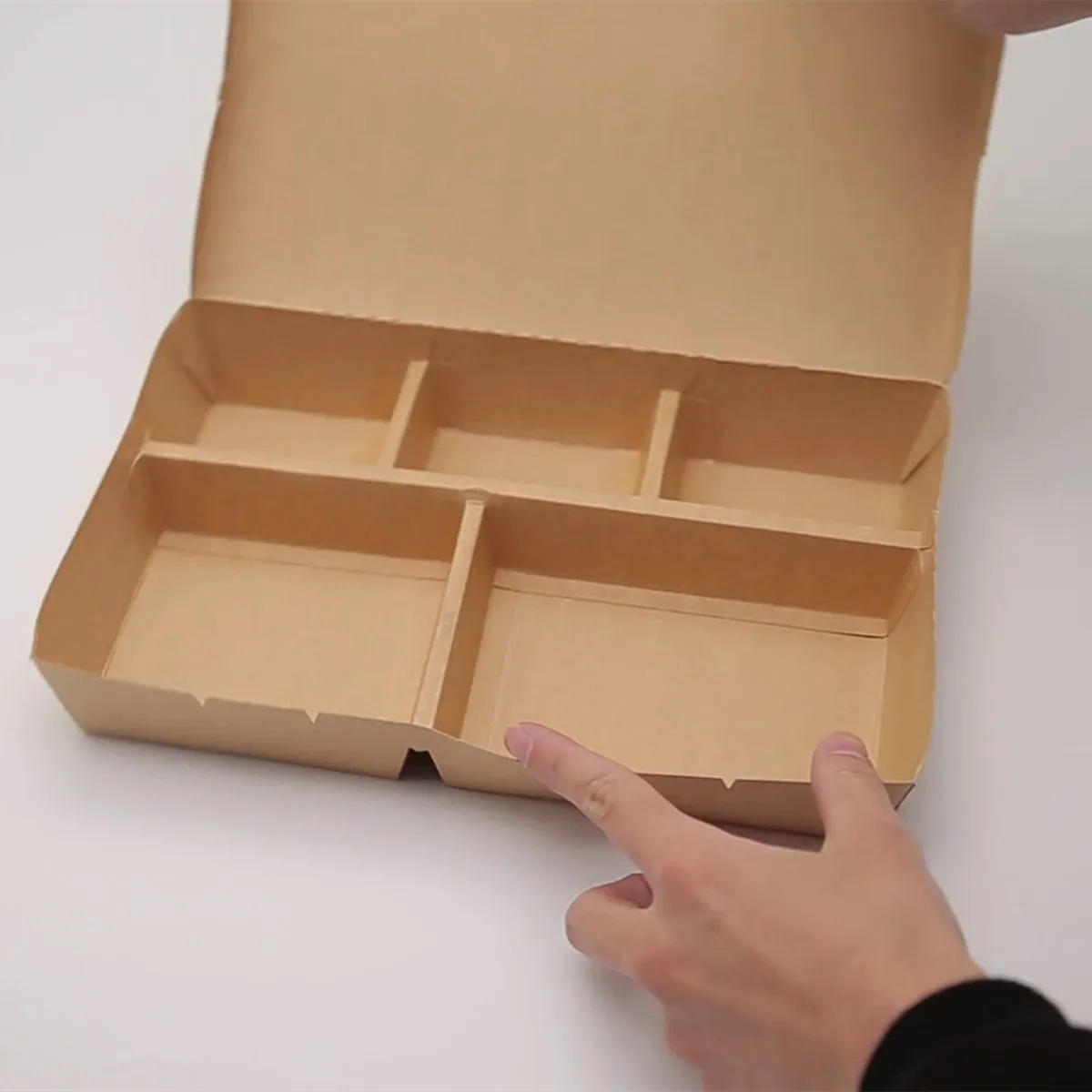 Compartment Paper Container Box Custom Printed Logo and Shaped Disposable Take Out Fast Food Salad Sandwich 1 2 3 4 5 Paperboard