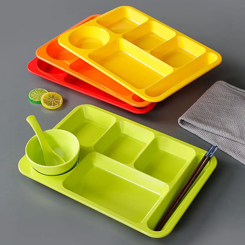 Factory Wholesale Food Grade Melamine Serving Tray with Handle Eco-Friendly Tray for Barbecue