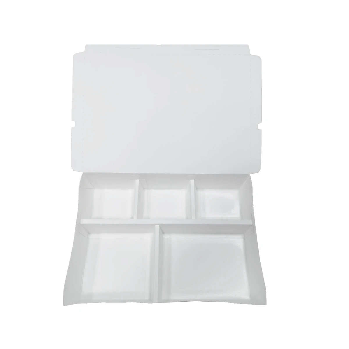 Creative Design Fast Food Packaging Box 2 3 4 5 Sections Compartment Lunch Box Kraft Paper Take Away Container with Lid