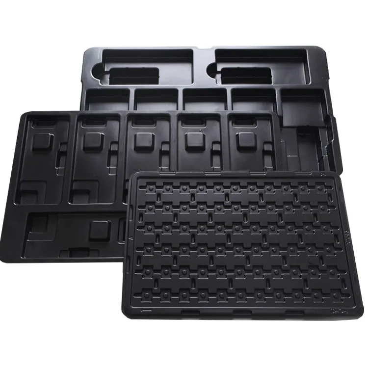 Custom Rectangular Plastic Insert Made of PS PVC PET PP Blister Tray Clamshell Box Packaging for Electronics Watches for Cameras
