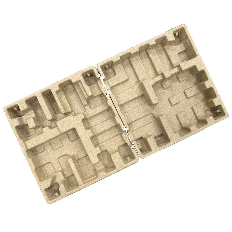 Customizable Eco-Friendly Dry Pressed Bread Machine Molded Pulp Insert Tray  Left And Right Trays Paper Pulp Packaging