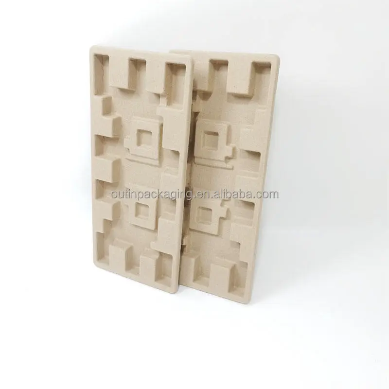 Recycled Customized Durable Biodegradable Molded Paper Pulp Cardboard Packaging Inner Insert Mold Mould Bagasse Pulp Paper Tray