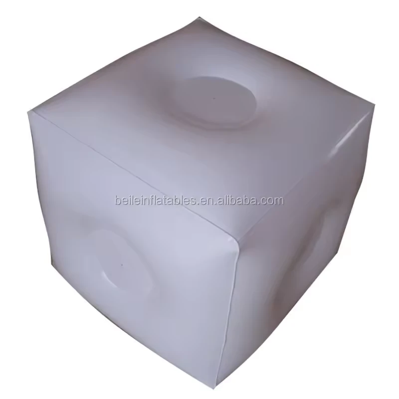 Customized White PVC Inflatable Six-sided Dice Stool Toys for Promotional Sale