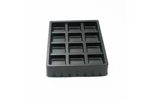 Customized Chocolate Blister Packing Trays Black Plastic Candy Tray Insert for Chocolate