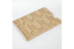 High-End Customizable Eco-Friendly Paper Pulp Box-Sustainable Protective Packaging with Four-Color Logo Printing Desktop Molding