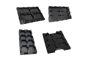 Blister Packaging Tray ESD Plastic Black Consumer Electronics PS Custom for Electronic Component 0.25mm~1.0mm Durable Accept