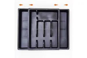 Large Silverware Drawer Organizer Expandable Utensil Tray for Kitchen BPA Free Flatware and Cutlery Holder