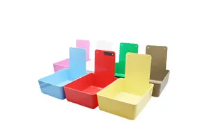Colorful 8 Colors Dental Lab Tools Instrument Dental Plastic Work Sorting Boxes Pans with Clip Holder Placing Teeth Model