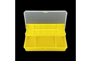 Double Layer Fishing Bait Box Yellow Convenient Storage Fishing Lures Tackle Box