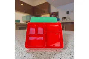 Custom Molded Compartment PP Lunch Box, Reusable Microwaveable Bento Box  RL-07