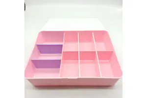 Plastic 9 Grids Underwear Storage Boxes Draw Organizers Divider