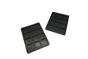12 Cavity Plastic PS Black Inserts Chocolate Tray