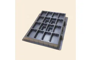 Black Trapped Blister ODM OEM Black Turnover Tray Plastics Custom Black Turnover Tray Plastics with Large Capability