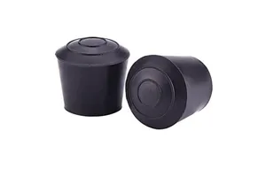 Non-Slip Rubber Chair Leg Caps - Furniture Feet Tips Covers Floor  for Hardwood Floors, Round, Black