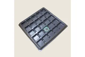 Customized Label Stickers Black Custom Turnover Tray Plastics Recyclable Trapped Blister