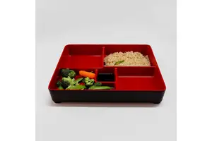 Melamine 5 Compartments  Food Storage Containers Traditional Japanese Restaurant Sushi Bento Lunch Box