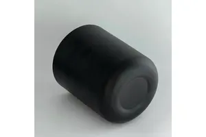 HONGYU Wholesale 16oz Round Bottom Black Matte Glass Candle Vessel with Black Lid