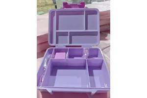 Aohea 2024 Leak Proof  Newest Multi Compartment Printed Plastic Small Lunch Box  BPA Free Bento Snack Box for Kids and Students