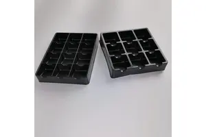 R-PET/PVC Customized Chocolate Insert Tray PET  Blister Container Packaging Plastic Trays Black PET Chocolate Blister Tray