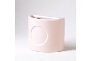 Custom Nordic Style Colorful Semicircle Ceramic Candles Vessel Container Wedding Home Decor Unique Empty Candle Jar