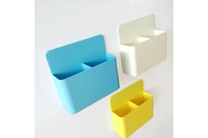 Xinhongchang Office Stationery Organizer Strong Suction Magnet Marker Holder 2 Slot Whiteboard Fridge Magnetic Storage Box