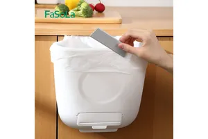 FaSoLa 3.4 Gallon 13 L Kitchen Compost Bin Counter Top or Under Sink Hanging Small Foldable Trash Can Without Lid for Bathroom