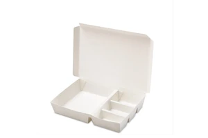Customized Various Size Disposable Compostable Paper Food Container White or Brown Color Paper Cardboard Lunch Box