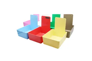 Low Price Dental Plastic Colorful Work Pans Dental Work Trays With Clip Holder Plastic Box for Dental Model