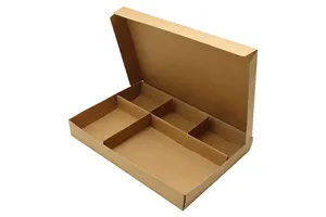 Custom Support Folding Biodegradable Kraft Paper Takeaway Container Catering Box with Inserts